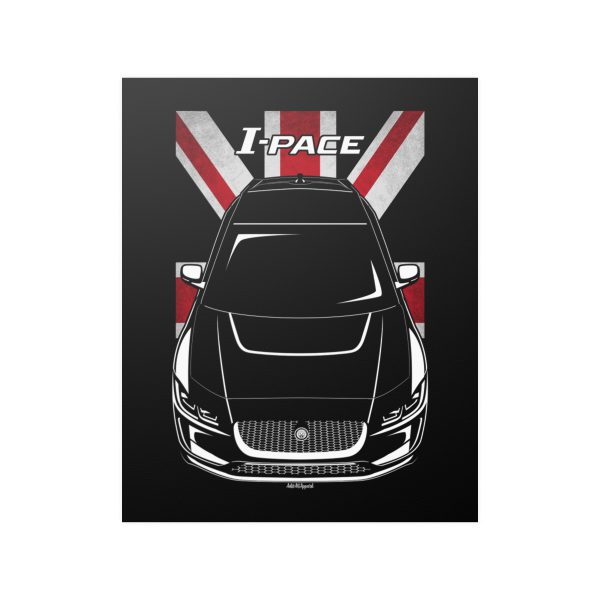 Jaguar I Pace Poster - UK Flag Print 16 x 20 inch by Auto Art Apparel