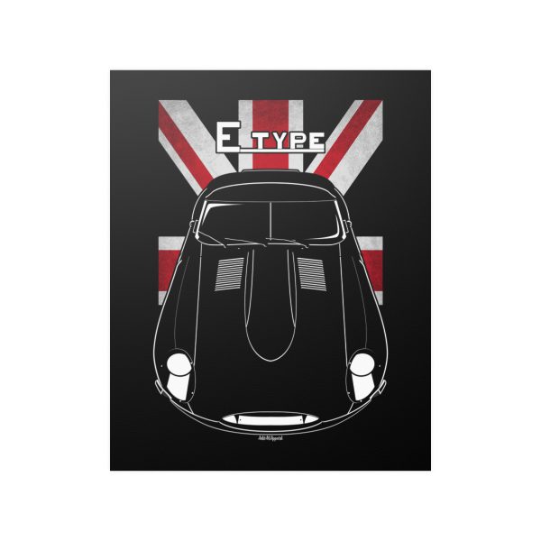 Jaguar Lightweight E Type Poster - UK Flag Print 16 x 20 inch by Auto Art Apparel