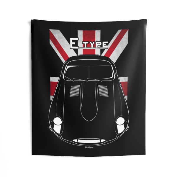 Jaguar Lightweight E Type Tapestry - UK Flag Wall Art 50 x 60 inch by Auto Art Apparel
