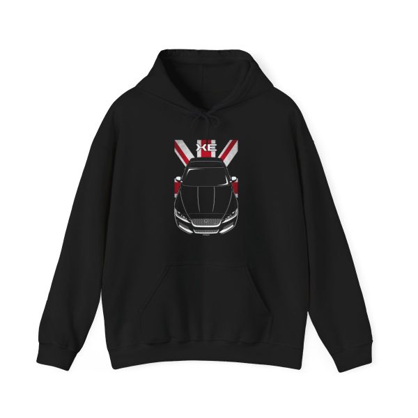 Jaguar XE S 2015-2019 Hoodie - UK Flag Hooded Sweatshirt Black by Auto Art Apparel