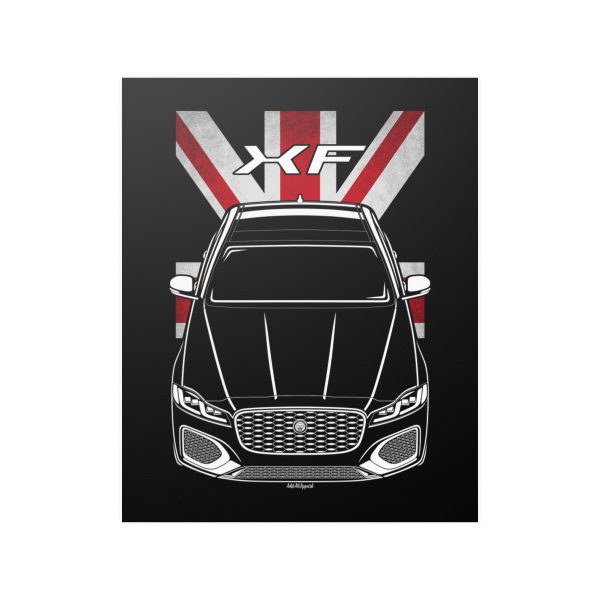Jaguar XF 2021-2024 Poster - UK Flag Print 16 x 20 inch by Auto Art Apparel