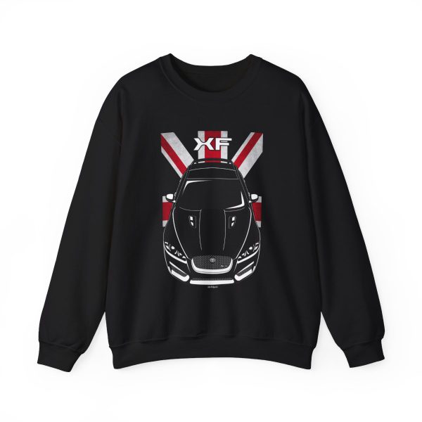 Jaguar XFR S Sweatshirt - UK Flag Crewneck Black by Auto Art Apparel