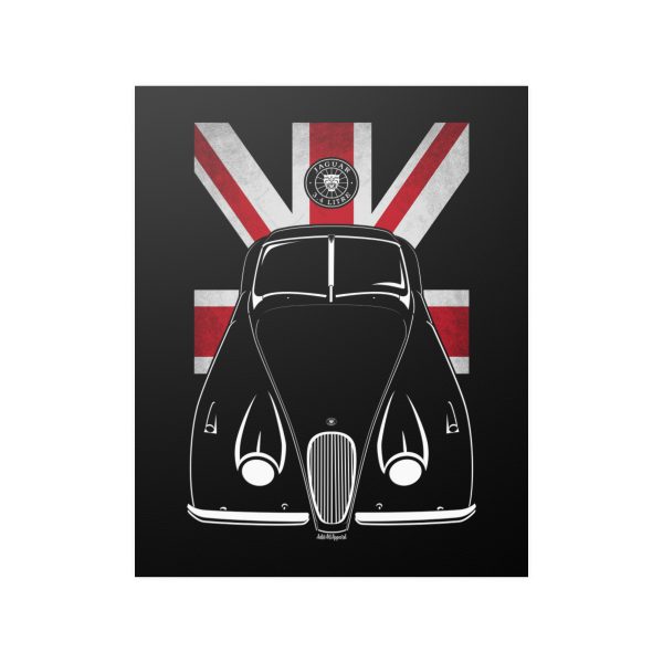 Jaguar XK120 SE Poster - UK Flag Print 16 x 20 inch by Auto Art Apparel