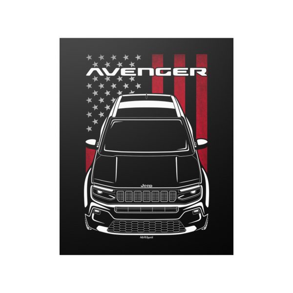 Jeep Avenger Poster - US Flag Print 16 x 20 inch by Auto Art Apparel