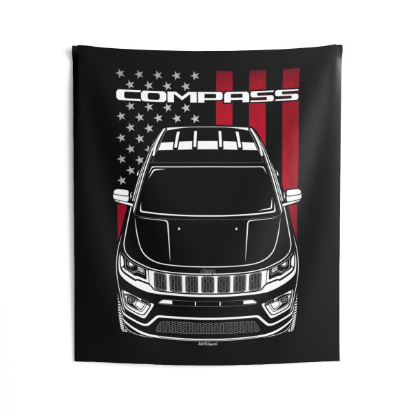 Jeep Compass 2017-2020 Tapestry - US Flag Wall Art 50 x 60 inch by Auto Art Apparel