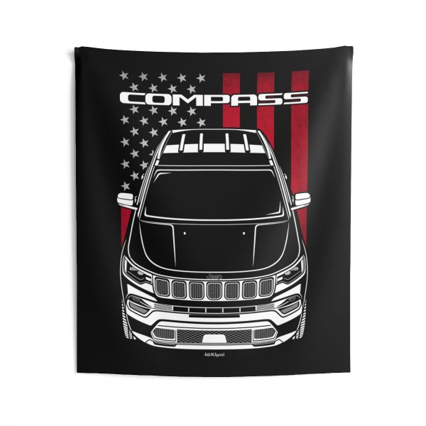 Jeep Compass 2021-2024 Tapestry - US Flag Wall Art 50 x 60 inch by Auto Art Apparel