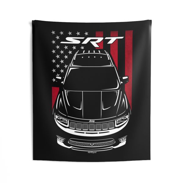 Jeep Grand Cherokee SRT 2017-2021 Tapestry - US Flag Wall Art 50 x 60 inch by Auto Art Apparel