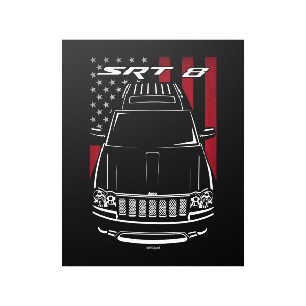 Jeep Grand Cherokee SRT8 2006-2010 Poster - US Flag Print 16 x 20 inch by Auto Art Apparel
