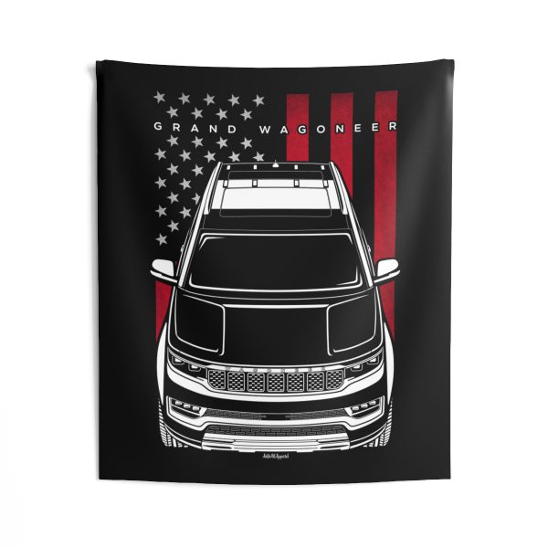 Jeep Grand Wagoneer 2023-2024 Tapestry - US Flag Wall Art 50 x 60 inch by Auto Art Apparel