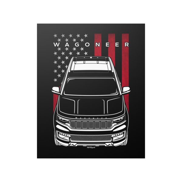 Jeep Wagoneer 2022-2024 Poster - US Flag Print 16 x 20 inch by Auto Art Apparel