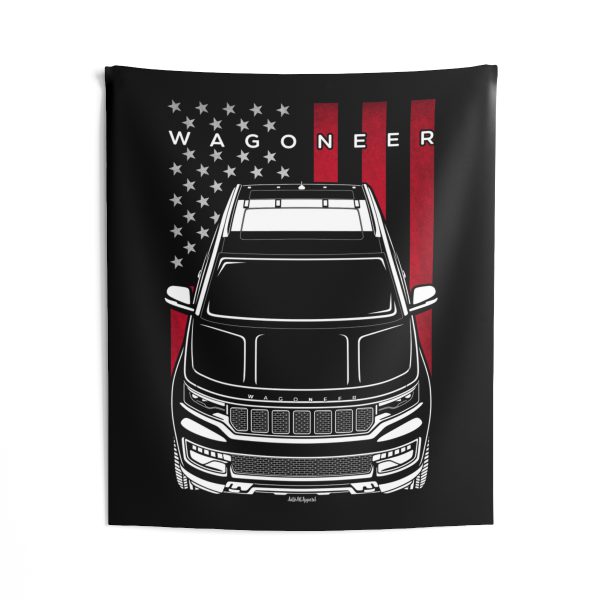 Jeep Wagoneer 2022-2024 Tapestry - US Flag Wall Art 50 x 60 inch by Auto Art Apparel