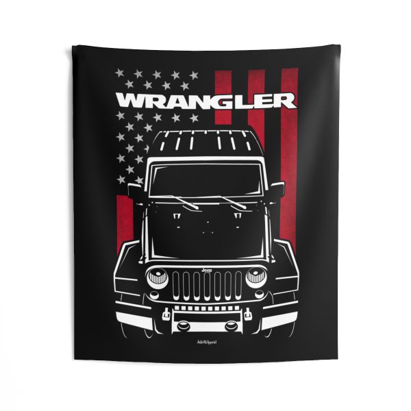 Jeep Wrangler 2007-2018 Tapestry - US Flag Wall Art 50 x 60 inch by Auto Art Apparel