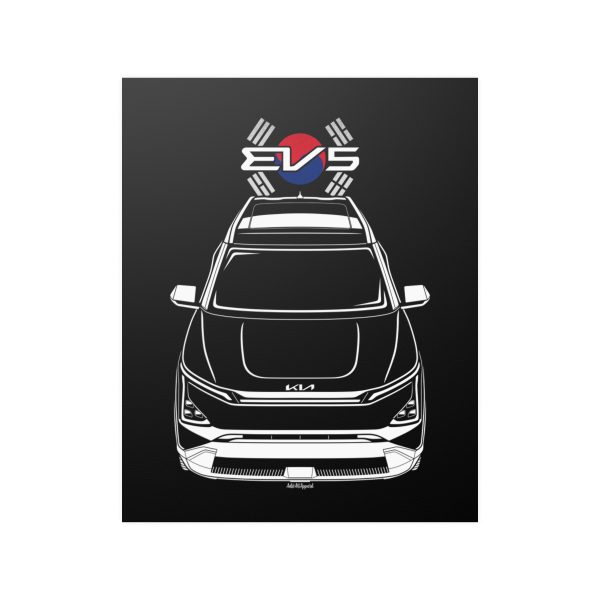 Kia EV5 Poster - Korea Flag Print 16 x 20 inch by Auto Art Apparel