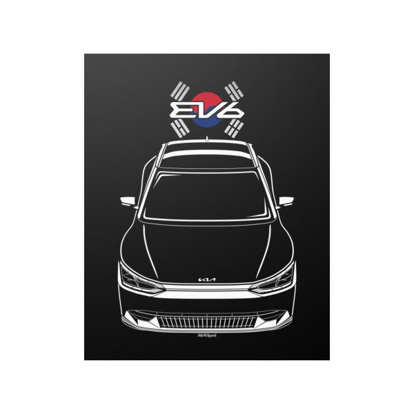 Kia EV6 Poster - Korea Flag Print 16 x 20 inch by Auto Art Apparel