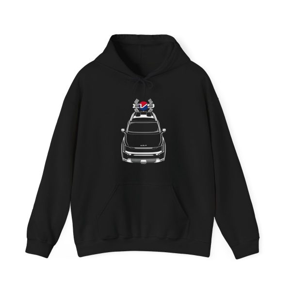 Kia EV9 Hoodie - Korea Flag Hooded Sweatshirt Black by Auto Art Apparel