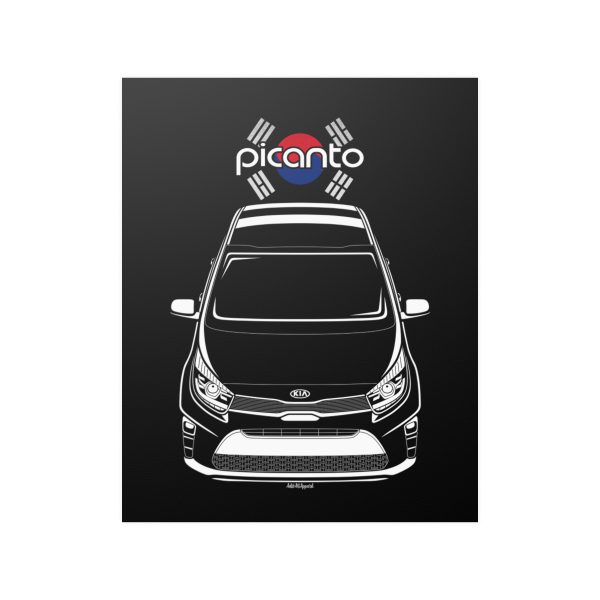 Kia Picanto 2021-2023 Poster - Korea Flag Print 16 x 20 inch by Auto Art Apparel