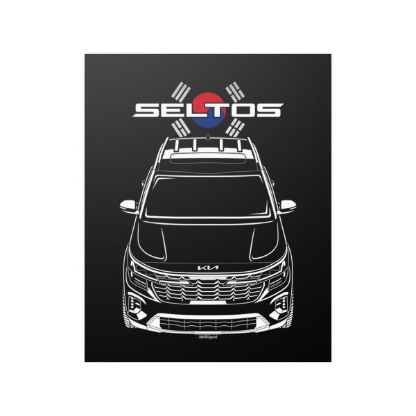 Kia Seltos 2024-2025 Poster - Korea Flag Print 16 x 20 inch by Auto Art Apparel