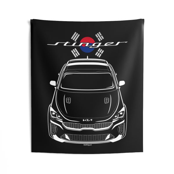 Kia Stinger GT 2021-2023 Tapestry - Korea Flag Wall Art 50 x 60 inch by Auto Art Apparel