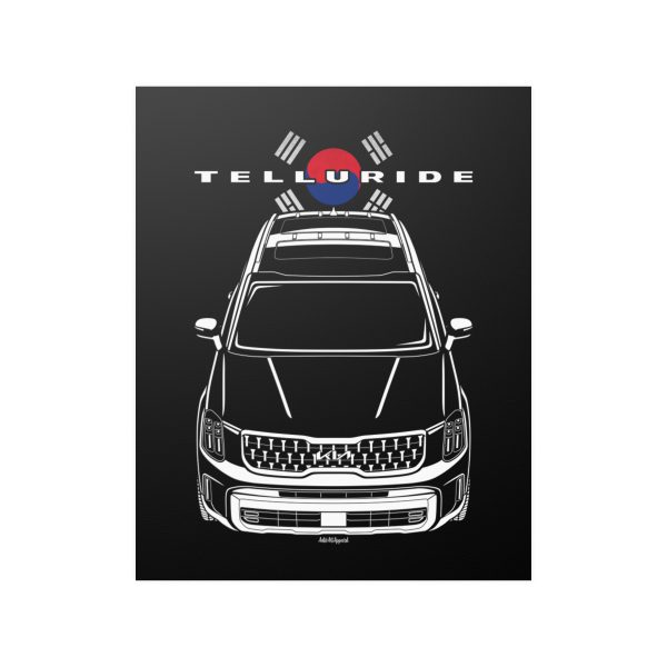 Kia Telluride 2023-2025 Poster - Korea Flag Print 16 x 20 inch by Auto Art Apparel