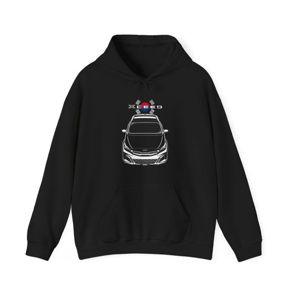 Kia Xceed 2023-2025 Hoodie - Korea Flag Hooded Sweatshirt Black by Auto Art Apparel