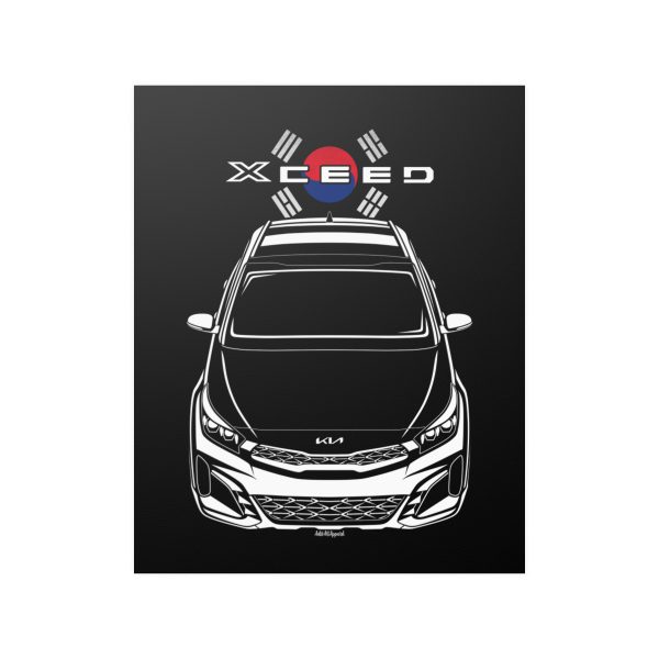 Kia Xceed 2023-2025 Poster - Korea Flag Print 16 x 20 inch by Auto Art Apparel