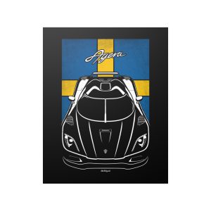 Koenigsegg Agera Poster - Sweden Flag Print 16 x 20 inch by Auto Art Apparel