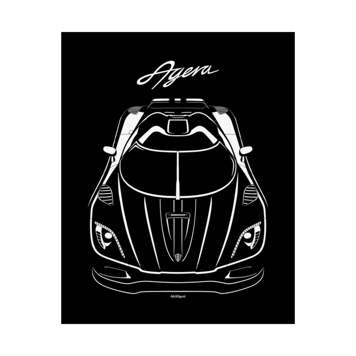 Koenigsegg Agera Stripe Poster 16 x 20 inch by Auto Art Apparel