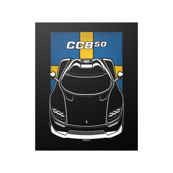 Koenigsegg CC850 Poster - Sweden Flag Print 16 x 20 inch by Auto Art Apparel