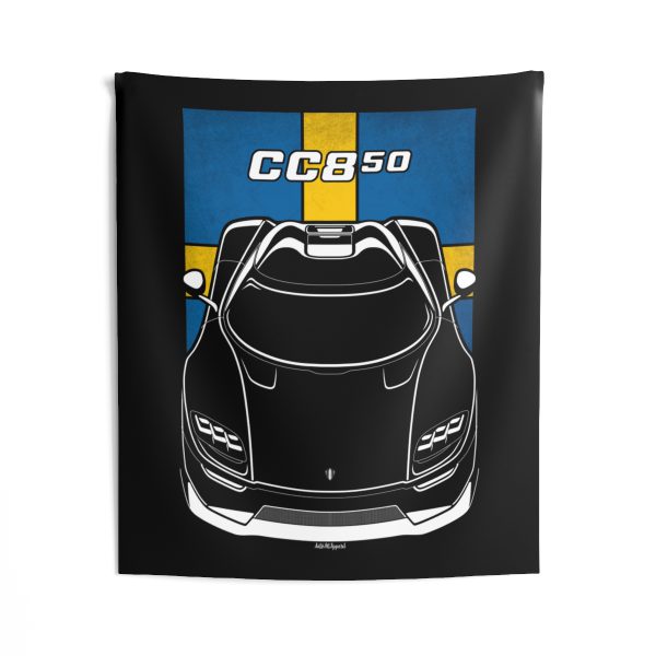 Koenigsegg CC850 Tapestry - Sweden Flag Wall Art 50 x 60 inch by Auto Art Apparel