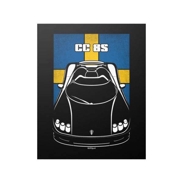 Koenigsegg CC8S Poster - Sweden Flag Print 16 x 20 inch by Auto Art Apparel