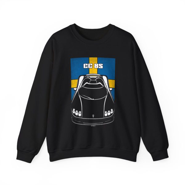 Koenigsegg CC8S Sweatshirt - Sweden Flag Crewneck Black by Auto Art Apparel