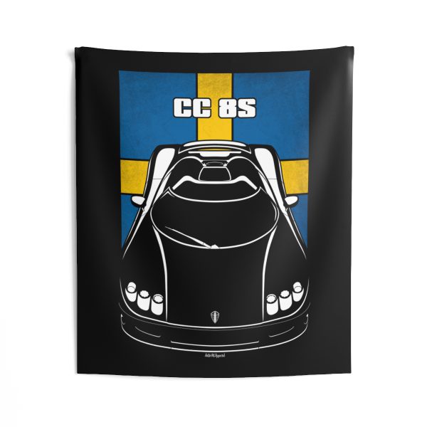 Koenigsegg CC8S Tapestry - Sweden Flag Wall Art 50 x 60 inch by Auto Art Apparel