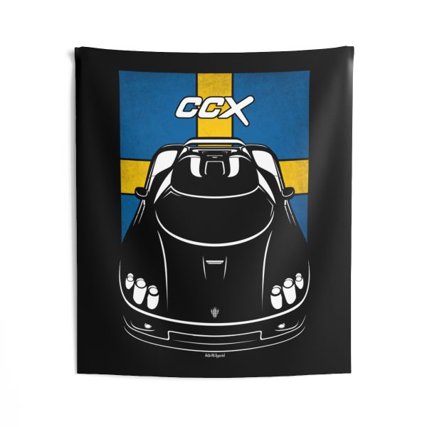Koenigsegg CCX Tapestry - Sweden Flag Wall Art 50 x 60 inch by Auto Art Apparel