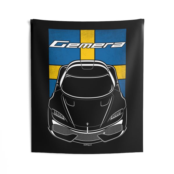 Koenigsegg Gemera Tapestry - Sweden Flag Wall Art 50 x 60 inch by Auto Art Apparel
