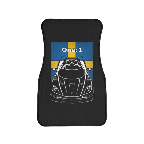 Koenigsegg One 1 Car Mat - Sweden Flag Floor Mats Front Carpet Floor Mats by Auto Art Apparel