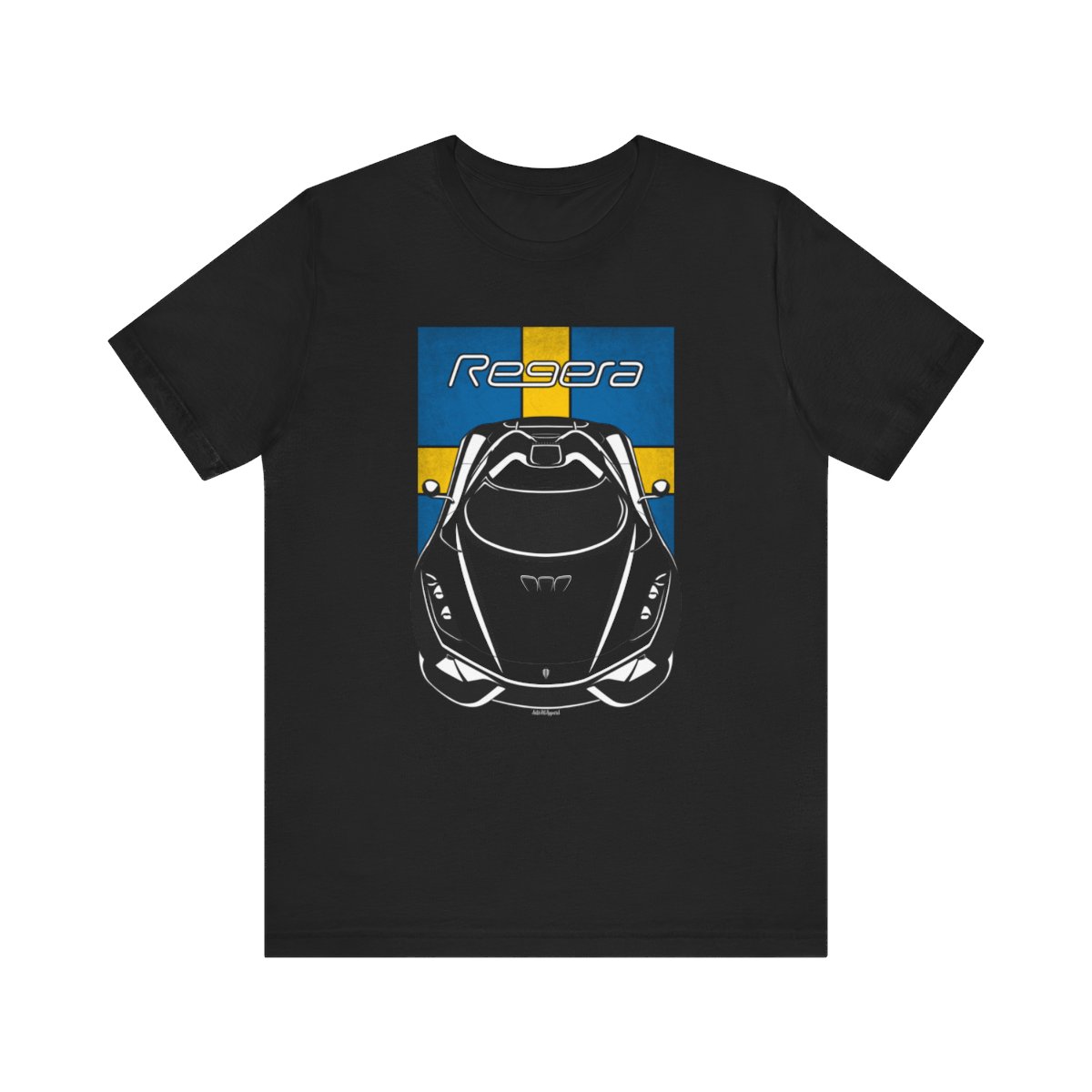 Koenigsegg Regera T-shirt - Sweden Flag Shirt by Auto Art Apparel