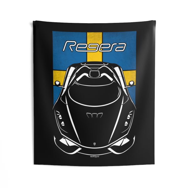 Koenigsegg Regera Tapestry - Sweden Flag Wall Art 50 x 60 inch by Auto Art Apparel