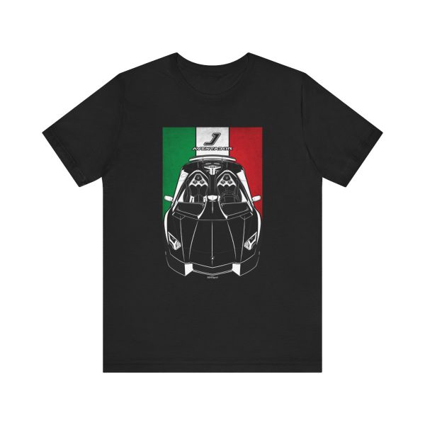 Lamborghini Aventador J T-shirt - Italy Flag Shirt Black by Auto Art Apparel