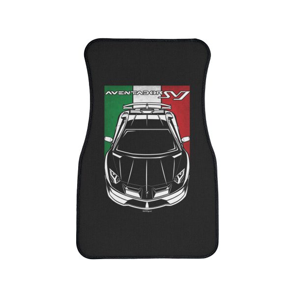 Lamborghini Aventador SVJ Car Mat - Italy Flag Floor Mats Front Carpet Floor Mats by Auto Art Apparel