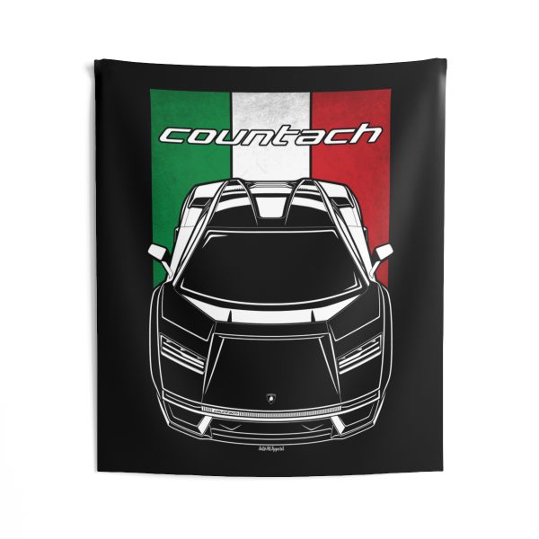 Lamborghini Countach LPI-800 Tapestry - Italy Flag Wall Art 50 x 60 inch by Auto Art Apparel