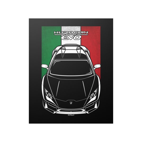 Lamborghini Huracan EVO Poster - Italy Flag Print 16 x 20 inch by Auto Art Apparel