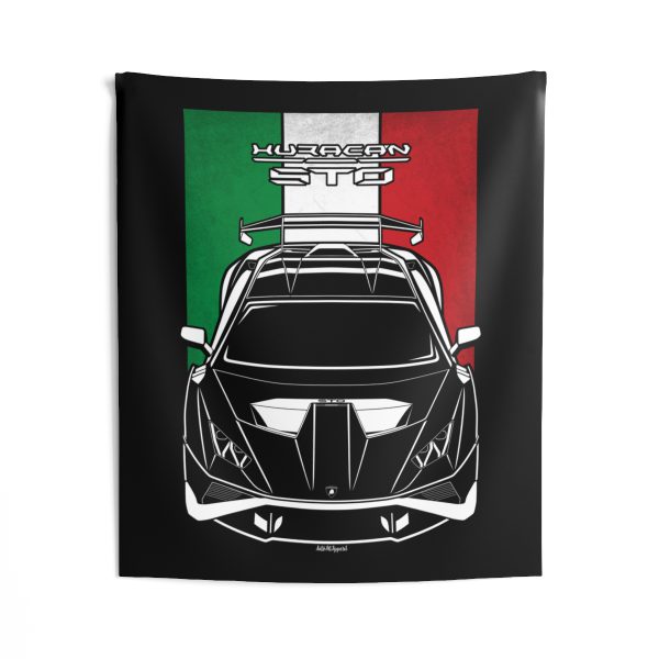 Lamborghini Huracan STO Tapestry - Italy Flag Wall Art 50 x 60 inch by Auto Art Apparel