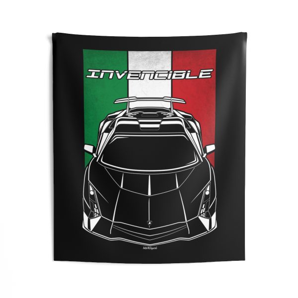 Lamborghini Invencible Tapestry - Italy Flag Wall Art 50 x 60 inch by Auto Art Apparel