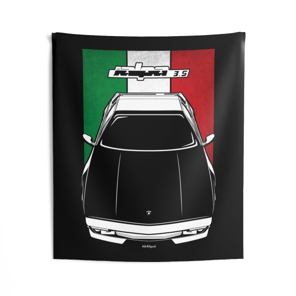 Lamborghini Jalpa Tapestry - Italy Flag Wall Art 50 x 60 inch by Auto Art Apparel