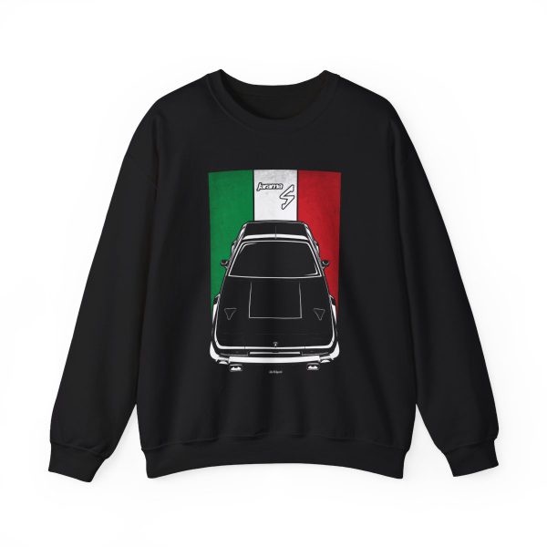 Lamborghini Jarama S Sweatshirt - Italy Flag Crewneck Black by Auto Art Apparel