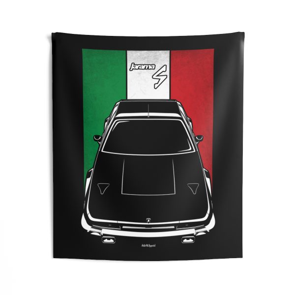 Lamborghini Jarama S Tapestry - Italy Flag Wall Art 50 x 60 inch by Auto Art Apparel
