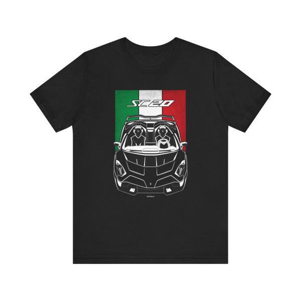 Lamborghini SC20 T-shirt - Italy Flag Shirt Black by Auto Art Apparel