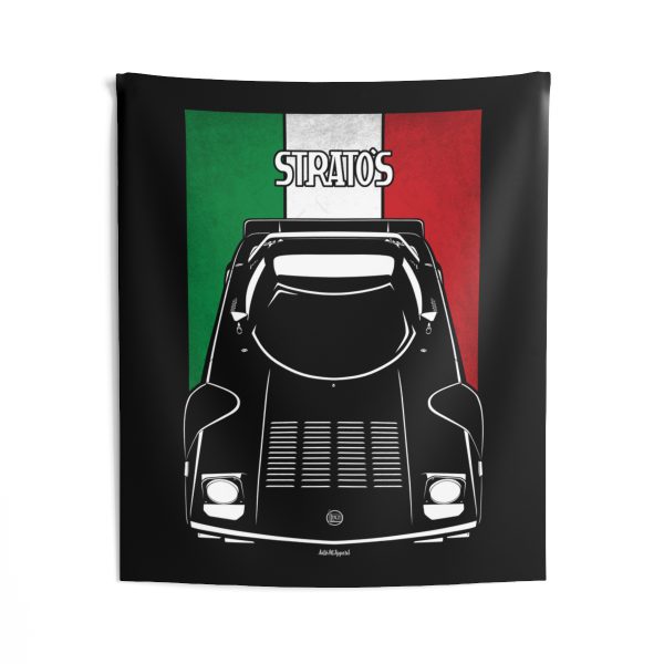 Lancia Stratos HF Stradale Tapestry - Italy Flag Wall Art 50 x 60 inch by Auto Art Apparel