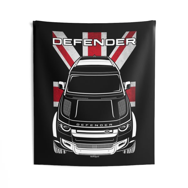 Land Rover Defender 130 Tapestry - UK Flag Wall Art 50 x 60 inch by Auto Art Apparel
