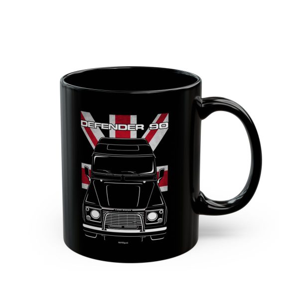 Land Rover Defender 90 1985-1990 Mug - UK Flag Coffee Mug 11 oz by Auto Art Apparel